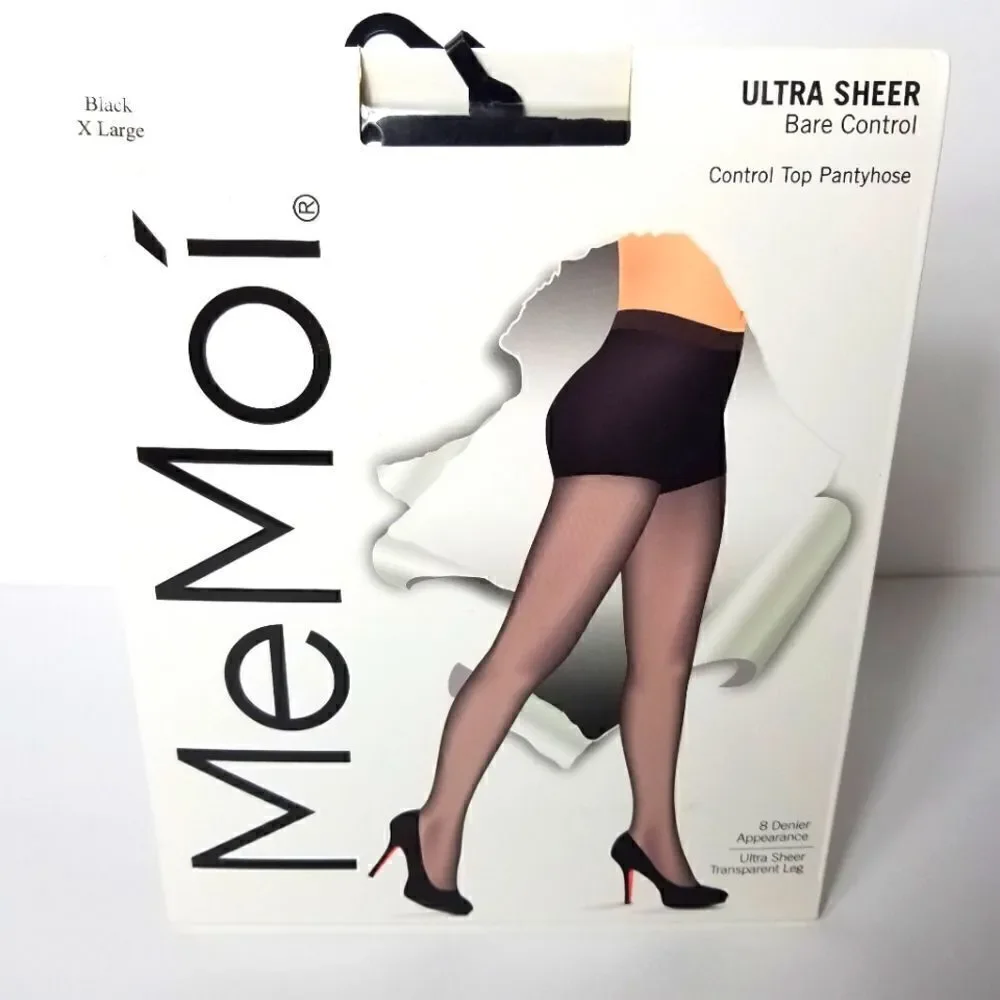 MeMoi Control Top Black Pantyhose